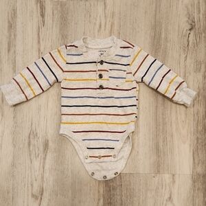 Carter's Off-White Striped Onesie 3 Months